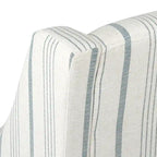 Fauteuil moderne Swoop avec rayures Calypso bleues