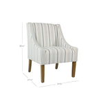 Fauteuil moderne Swoop avec rayures Calypso bleues