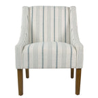 Fauteuil moderne Swoop avec rayures Calypso bleues