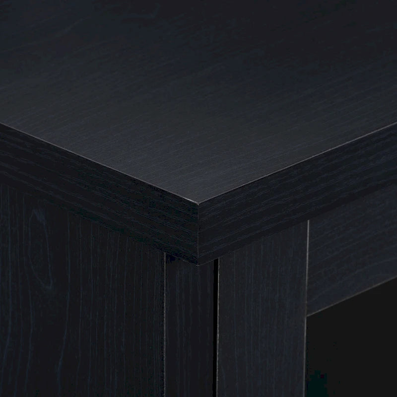 Meuble TV extra large noir avec rangement à porte vitrée pour téléviseurs jusqu'à 95 pouces