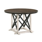 Table à manger en bois d'hévéa blanc antique style ferme
