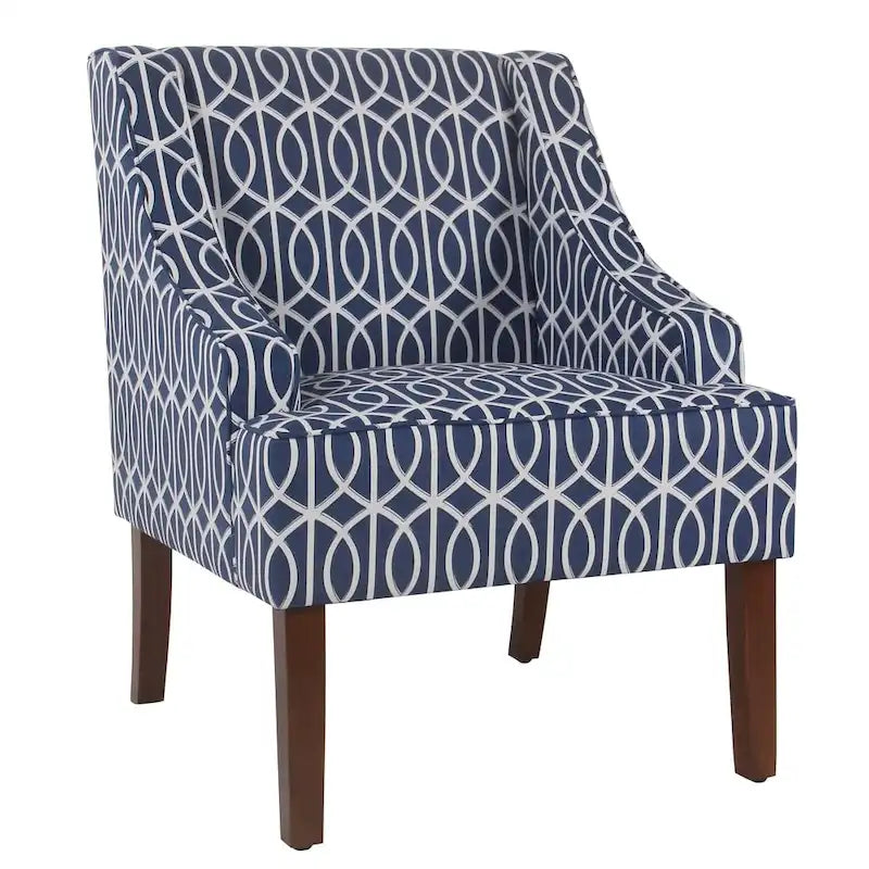 Fauteuil d'appoint avec motif treillis bleu