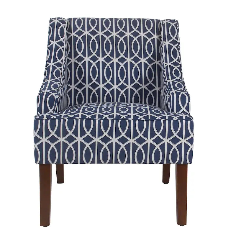 Fauteuil d'appoint avec motif treillis bleu