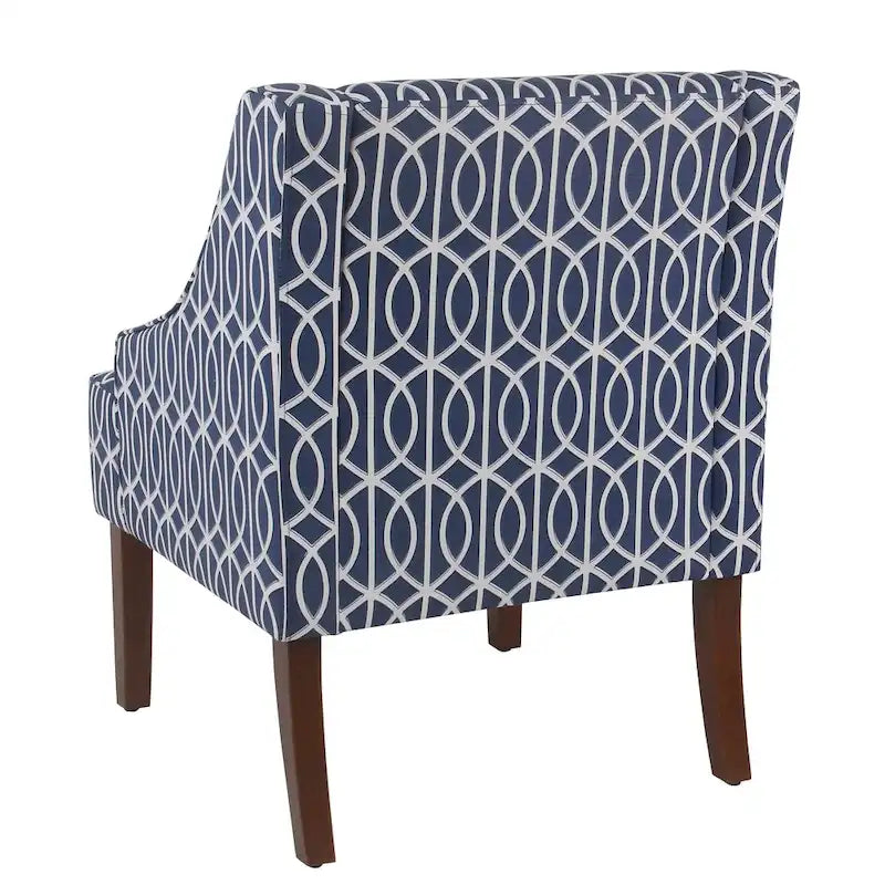 Fauteuil d'appoint avec motif treillis bleu