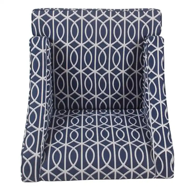 Fauteuil d'appoint avec motif treillis bleu