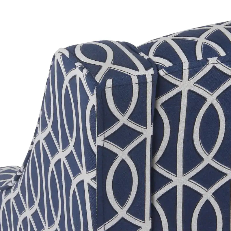 Fauteuil d'appoint avec motif treillis bleu