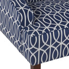Fauteuil d'appoint avec motif treillis bleu