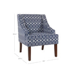 Fauteuil d'appoint avec motif treillis bleu