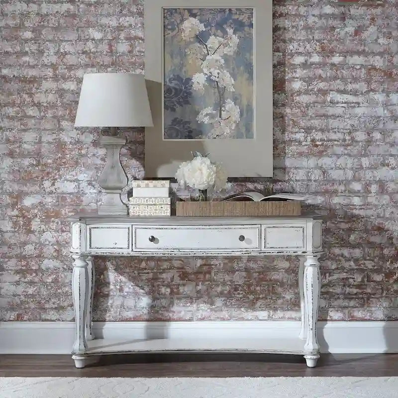 Console d'appoint de couleur blanc antique