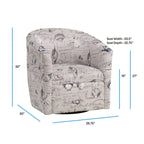 Fauteuil pivotant avec accoudoirs arrondis