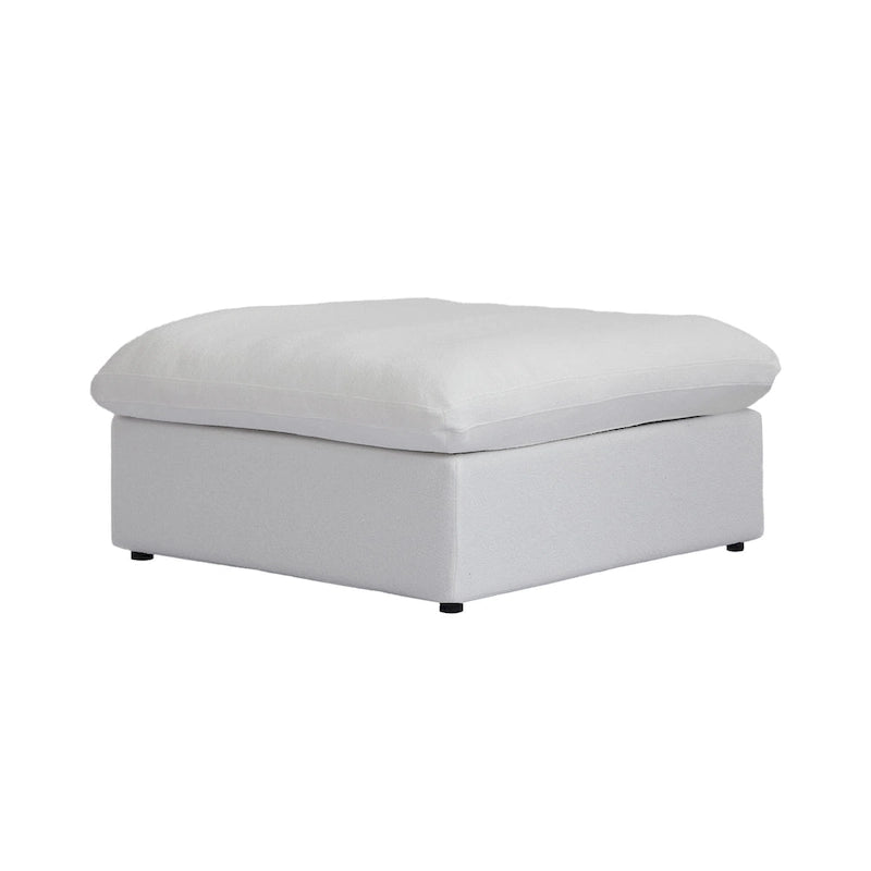 Canapé d'angle rembourré en duvet en forme de U de 160 cm, 4 places avec 2 poufs