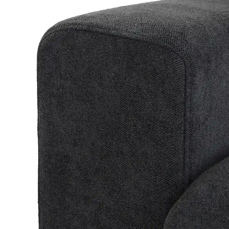 Canapé d'angle rembourré en duvet en forme de U de 160 cm, 4 places avec 2 poufs
