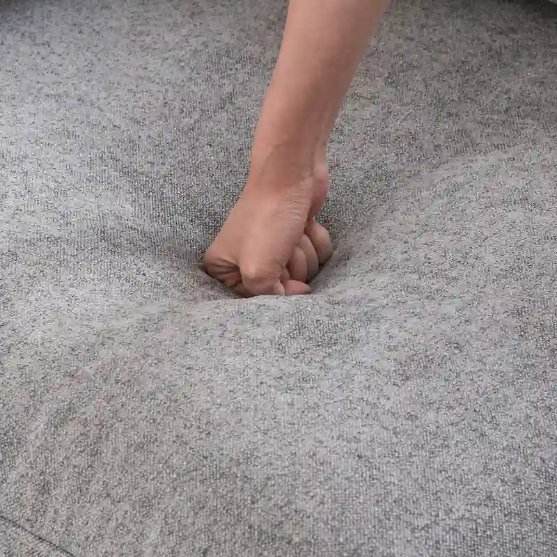 Canapé d'angle rembourré en duvet en forme de U de 160 cm, 4 places avec 2 poufs