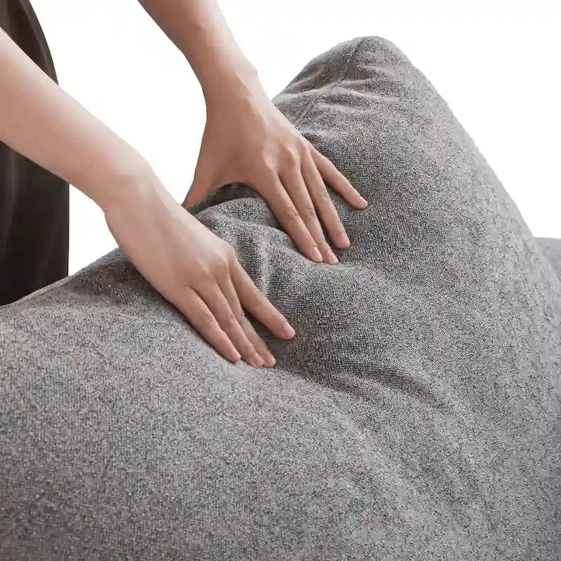 Canapé d'angle rembourré en duvet en forme de U de 160 cm, 4 places avec 2 poufs