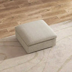 Canapé d'angle rembourré en duvet en forme de U de 160 cm, 4 places avec 2 poufs