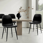 Chaise de salle à manger moderne capitonnée en similicuir