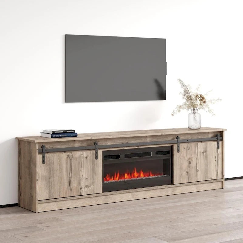 Meuble TV avec cheminée moderne
