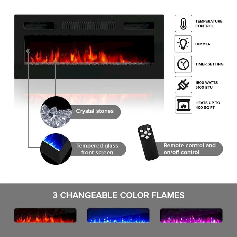 Meuble TV avec cheminée moderne