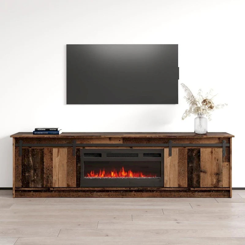 Meuble TV avec cheminée moderne