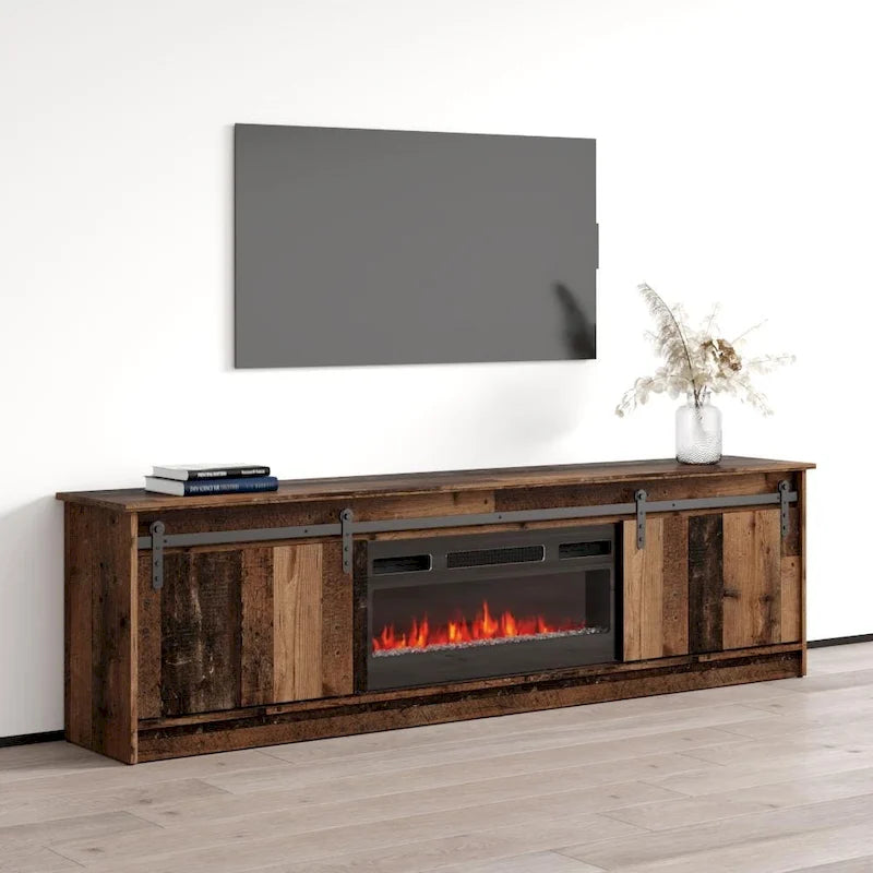 Meuble TV avec cheminée moderne