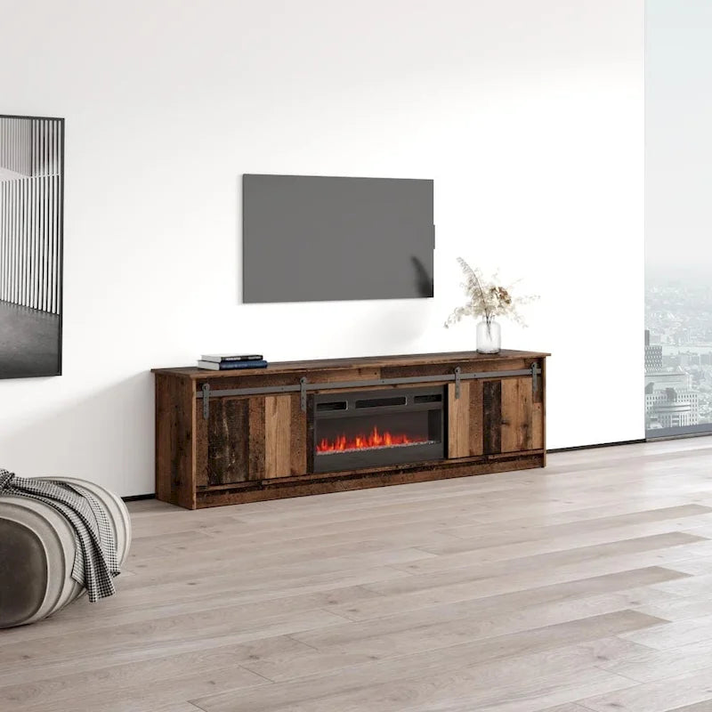 Meuble TV avec cheminée moderne