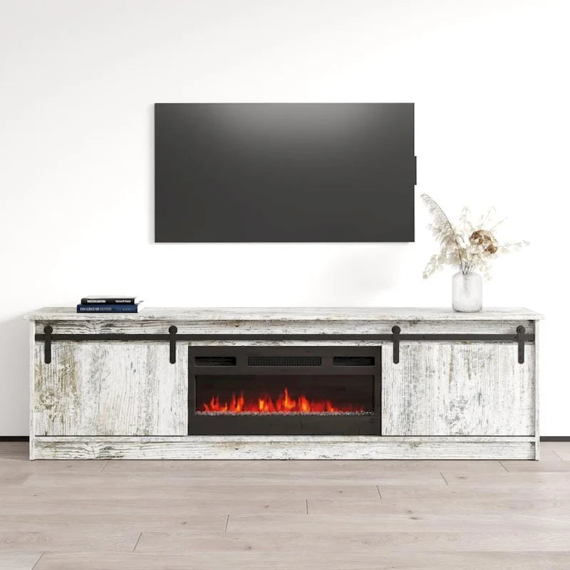 Meuble TV avec cheminée moderne