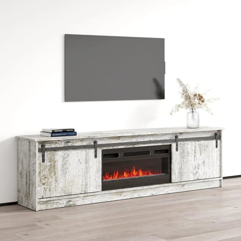 Meuble TV avec cheminée moderne