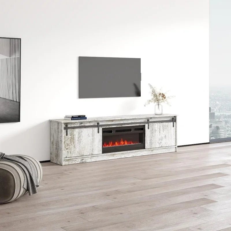 Meuble TV avec cheminée moderne