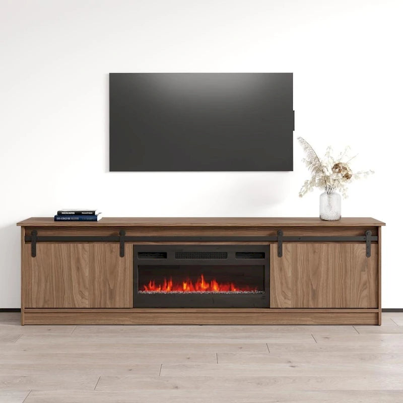 Meuble TV avec cheminée moderne