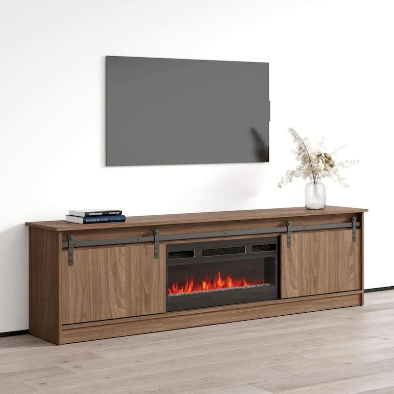 Meuble TV avec cheminée moderne