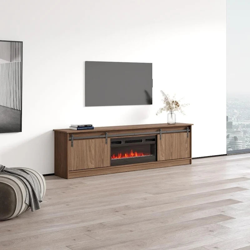Meuble TV avec cheminée moderne