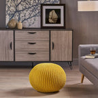 Pouf en coton tricoté