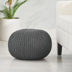 Pouf en coton tricoté