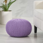 Pouf en coton tricoté
