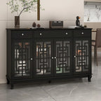 Buffet de ferme moderne en bois avec portes vitrées