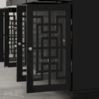 Buffet de ferme moderne en bois avec portes vitrées