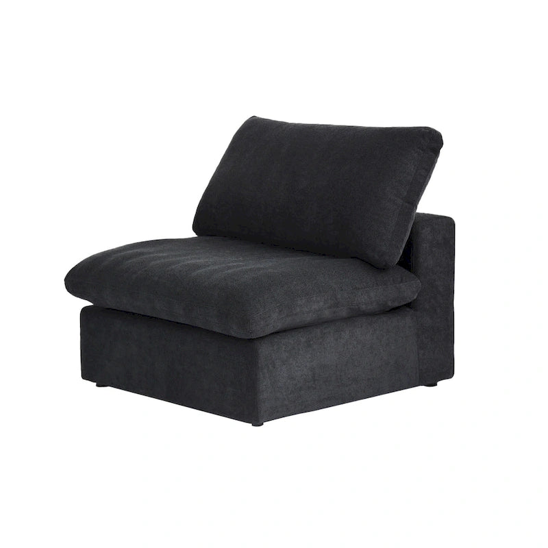 Canapé d'angle modulable en lin en forme de L