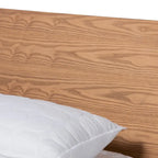 Lit plateforme en bois noyer brun contemporain moderne
