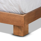Lit plateforme en bois noyer brun contemporain moderne