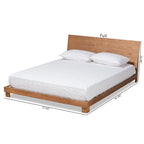 Lit plateforme en bois noyer brun contemporain moderne