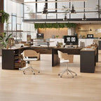 55.7 Bureau d'angle relevable en L avec tiroirs et support d'écran