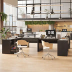 55.7 Bureau d'angle relevable en L avec tiroirs et support d'écran