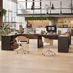 55.7 Bureau d'angle relevable en L avec tiroirs et support d'écran