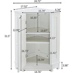 Meuble de rangement de salle de bain avec étagères réglables, Armoire d'angle sur pied avec porte unique, Meuble de sol autonome