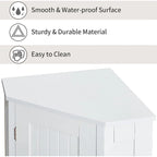 Meuble de rangement de salle de bain avec étagères réglables, Armoire d'angle sur pied avec porte unique, Meuble de sol autonome