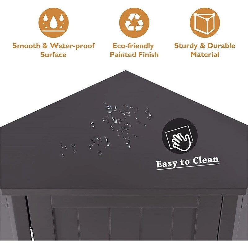 Meuble de rangement de salle de bain avec étagères réglables, Armoire d'angle sur pied avec porte unique, Meuble de sol autonome