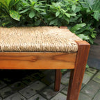 Banc d'intérieur en bois massif et jonc de mer naturel