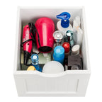 Meuble de rangement de salle de bain à porte unique avec 4 tiroirs Blanc