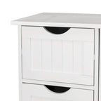 Meuble de rangement de salle de bain à porte unique avec 4 tiroirs Blanc
