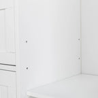 Meuble de rangement de salle de bain à porte unique avec 4 tiroirs Blanc